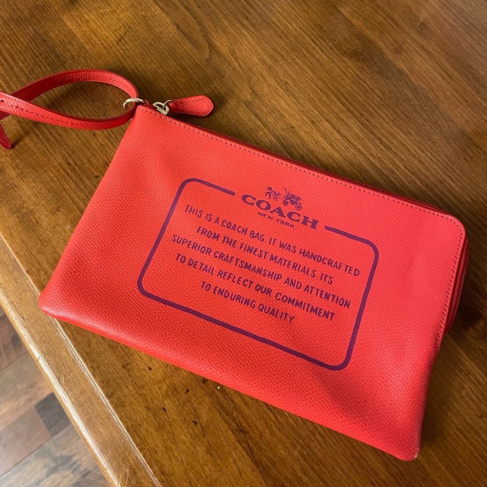 Coach Red Wristlet Clutch